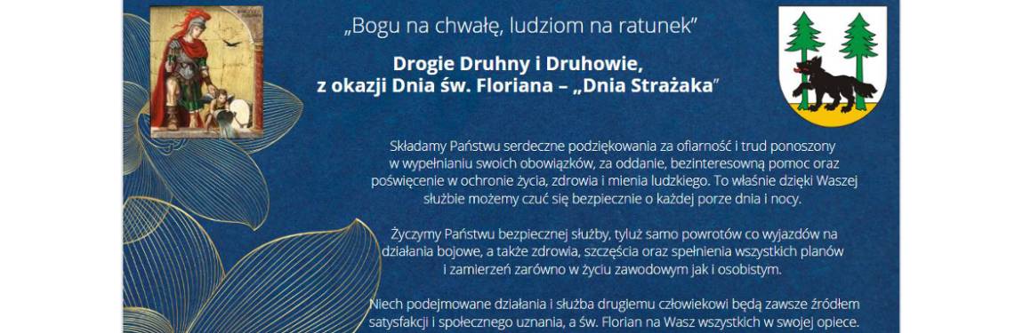 Życzenia z okazji Dnia św. Floriana – „Dnia Strażaka”